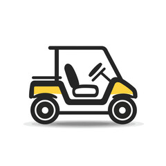 Golf Cart - Vector icon, isolated on white background  -  