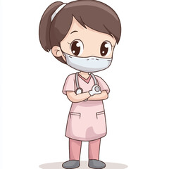 Nurse - Vector icon, isolated on white background  -  