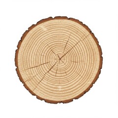 Fototapeta premium Detailed Cross Section of Light Brown Tree Log