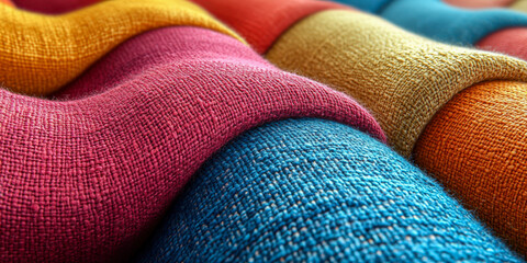 Vibrant canvas deck chair fabric showcasing colorful summer textures and patterns for relaxation and outdoor enjoyment