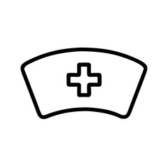 Fototapeta premium Nurse Cap with Medical Cross Outline Design, icon, vector 