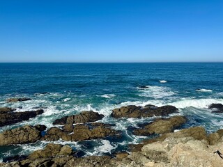 Ocean view with Rocks, California Coast, Pacific Ocean