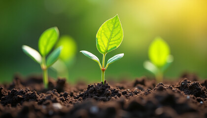 Fototapeta premium Vibrant Seedling in Soil