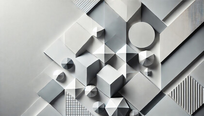 Abstract Geometric Shapes in Monochrome Tones, abstract background