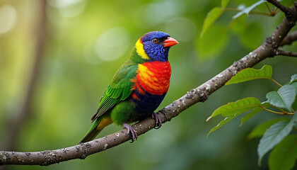 Colorful Bird Perched on a Branch