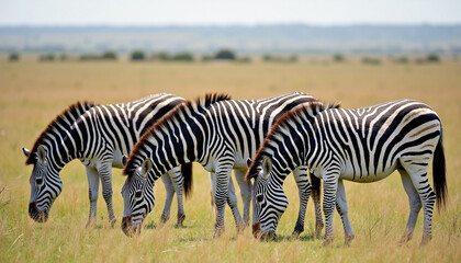 Obraz premium Zebras Grazing in the Savanna