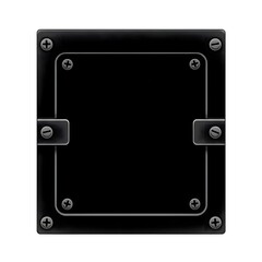 Fototapeta premium Black Metal Square Panel with Screws Industrial Design Element