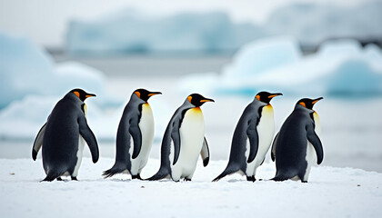 Obraz premium Playful Penguins in Antarctica