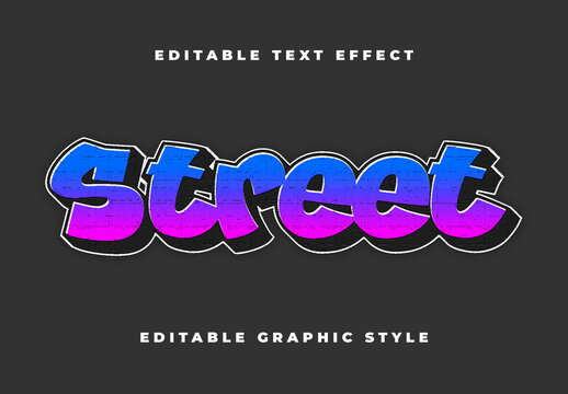 Gradient Graffiti Rough Wall Font 3D Urban Art Street Text Effect