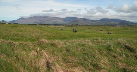 Golf course Ireland distant mountain landscape beautiful scenery