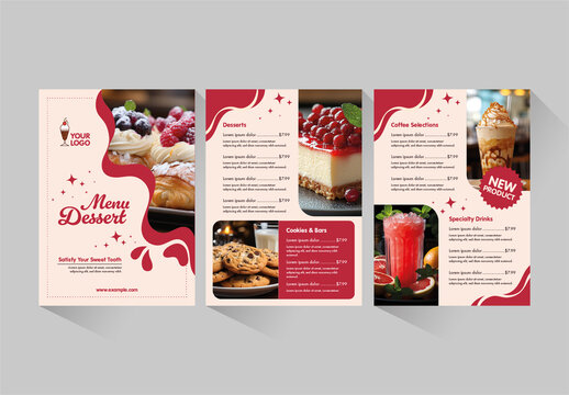 Pink And Beige Elegant Dessert Coffee Menu Layout