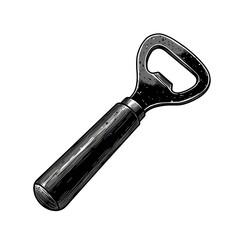 Vintage Bottle Opener Illustration Black and White Design