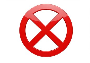 Fototapeta premium Red prohibition sign stop symbol warning alert danger restricted area