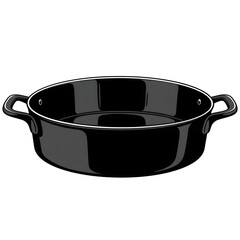 Versatile Black Enamel Cast Iron Roasting Pan with Handles Perfect for Oven Roasting and Baking