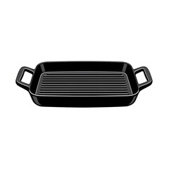 Rectangular Grill Pan with Handles Cast Iron Grilling Pan for Even Cooking