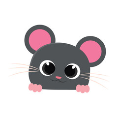 Mouse face with big eyes. Vector