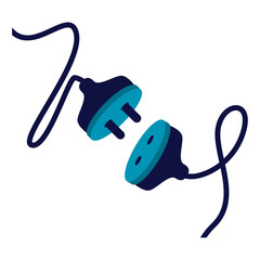 Disconnected power cable. Vector