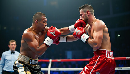 Intense Boxing Match