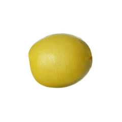 Delicious marinated green olive isolated on white