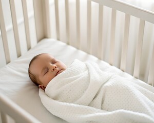 Sweet Newborn Baby Sleeping Peacefully &ndash; Soft and Serene Illustration