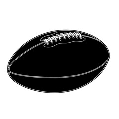 Classic Black and White Rugby Ball Illustration