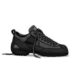 Stylish Black Hiking Shoes  Durable & Comfortable Climbing Footwear Illustration