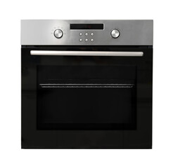 Modern electric oven isolated on white. Built-in cooking equipment