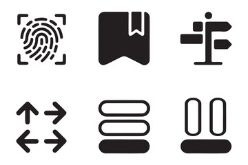 Obraz premium Simple Black Icons Set for Digital Interface Design