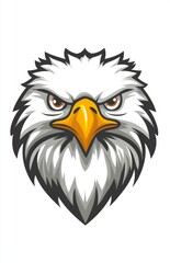 Fototapeta premium The design includes a futuristic geometric shape that takes the form of a simplified white eagle head
