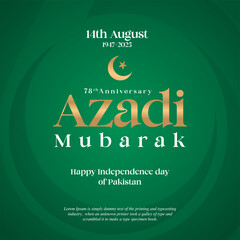 78th year of Pakistan's Independence Day, 14 August vector illustration.
