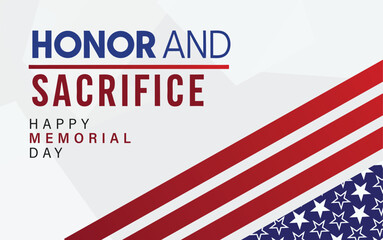 Honor and Sacrifice Memorial Day Celebration Poster Vector Graphics Illustrations