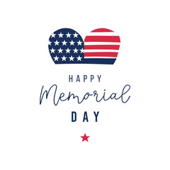Happy Memorial Day Heart Vector Graphics Illustrations
