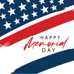 Happy Memorial Day Flag Vector Graphics Illustrations