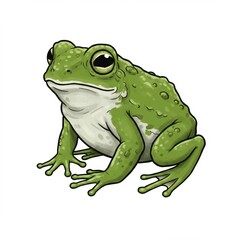 Obraz premium Green Frog Illustration Pixel Art Digital Drawing