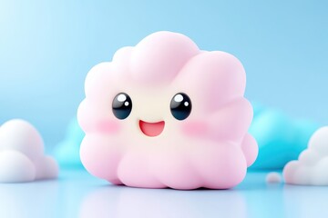 Cute pink cloud character