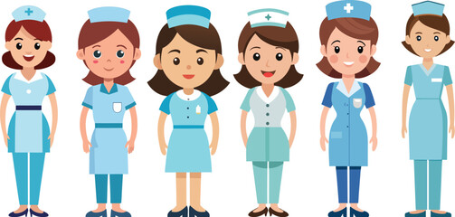 female doctor nurse vector illustration medical staff healthcare design