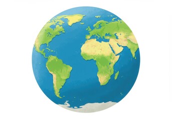 Naklejka premium Globe earth world map continents geography planet illustration vector