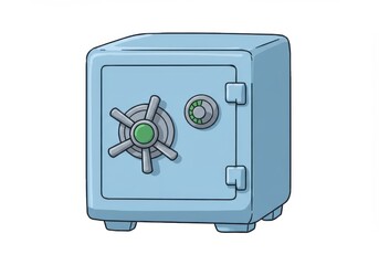 Illustration of a metal safe for money valuables security protection
