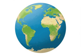Naklejka premium Globe earth map world continents geography illustration graphic art