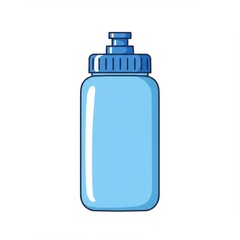 Blue Plastic Water Bottle Illustration