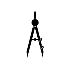 Precision Drafting Compass A Black and White Vector Illustration