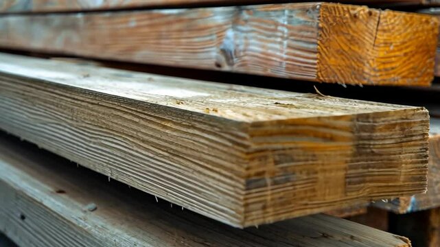 Explore the versatility of wooden boards, a staple in construction and design. Ai Generated.