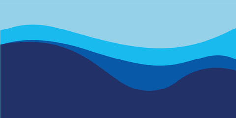 Sea waves layered vector background illustration and sea beach vector illustration.