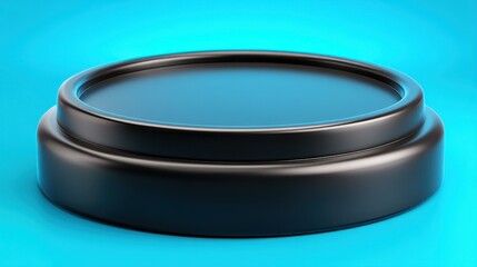 Showcase your items with a sleek dark blue podium against a blank backdrop for a modern, artistic flair in your displays.