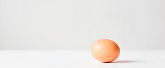 Minimalist egg with "No Antibiotics" label on white background, health awareness