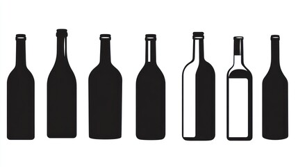 Wine Bottle Silhouettes