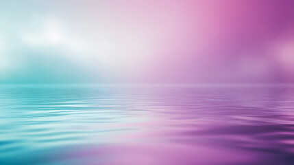 Fototapeta premium Dreamy Seascape: A serene, abstract seascape featuring a gradient of pastel pink and teal hues, evoking tranquility and calm.