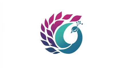 Obraz premium Peacock logo design, artistic, nature