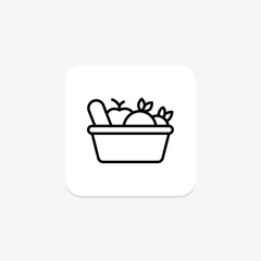 Vegetable Basket, vector, pixel perfect, illustrator file
