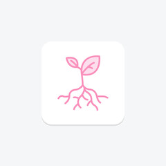 Rooted Sapling, vector, pixel perfect, illustrator file